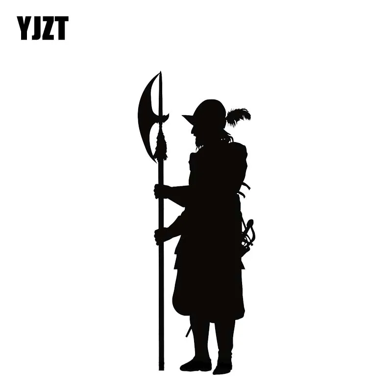 

YJZT 17,8*6,9 см Серебристая Наклейка на автомобиль «Загадочный гвардия воин» наклейка-солдат черное/серебристое покрытие тела виниловая фотогр...