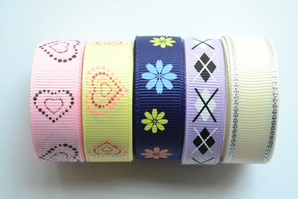 5 ярдов мульти смешанные печатные Grosgrain ленты одежды Швейные hairbow подарочная