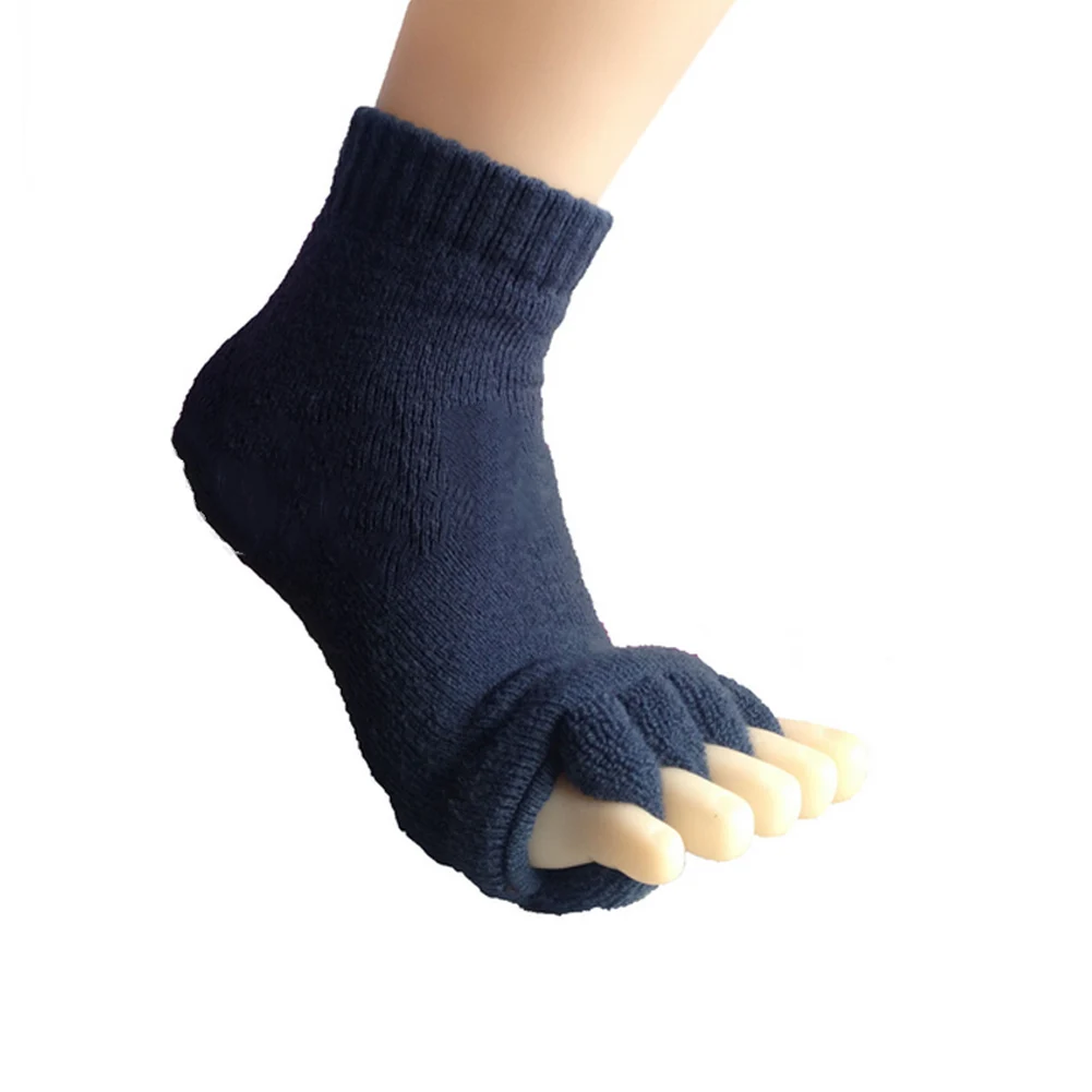 Navy Blue Men Women Sleeping Health Foot Care Massage Toe Socks Five Fingers Toes Compression Treatment Yoga Socks FI-19ING - Цвет: Navy Blue