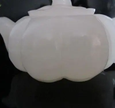 

100% natural Afghanistan jade hand carved pumpkin Shape the teapot, hip flask