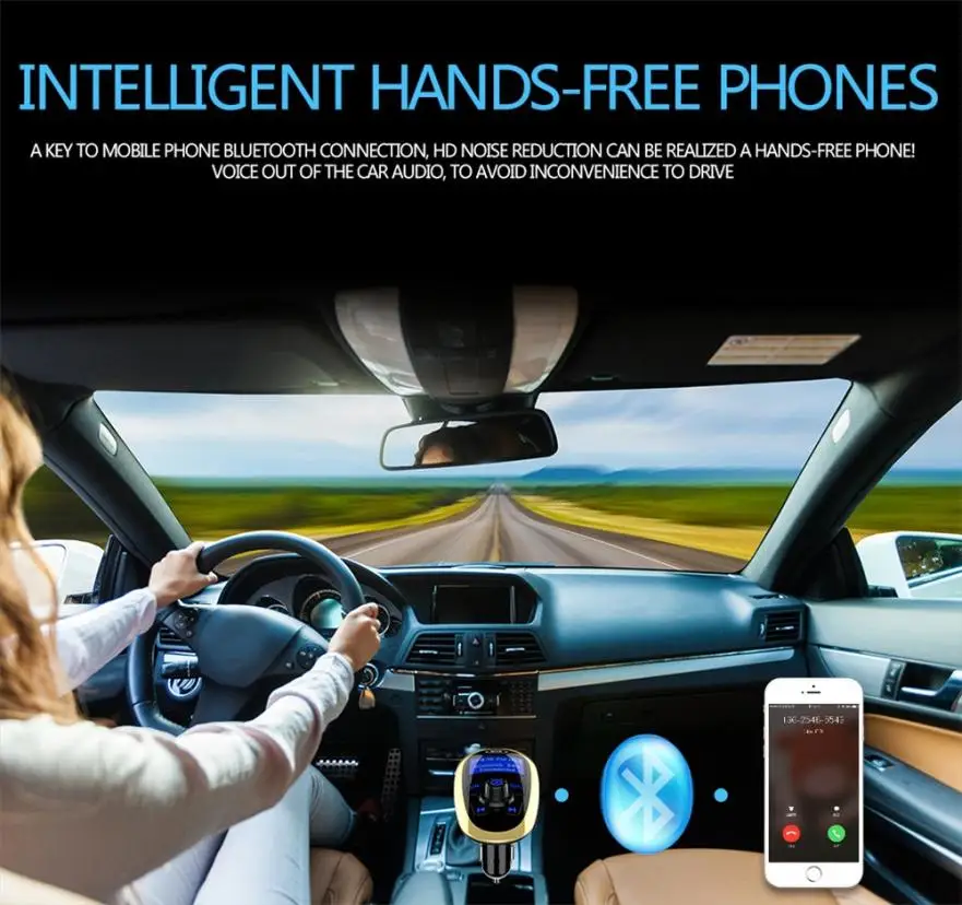 Car Kit MP3 плеер FM передатчик Bluetooth Беспроводной радио адаптер 2 USB Зарядное