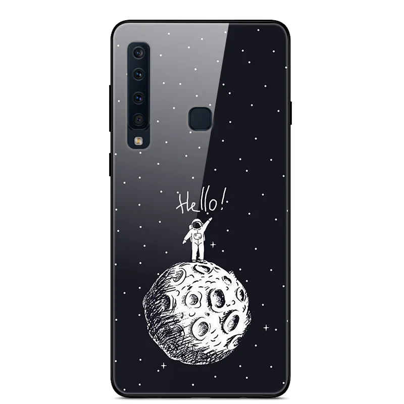 Чехол из закаленного стекла для samsung Galaxy A9, чехол с планетой космосом, стеклянный чехол на заднюю панель для samsung A9 A920F A920 A9S, чехол