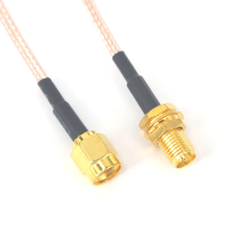 2 шт. кабель Pigtail RG316 50 см RP SMA штекер к Гнездовой разъем позолоченный Удлинительный