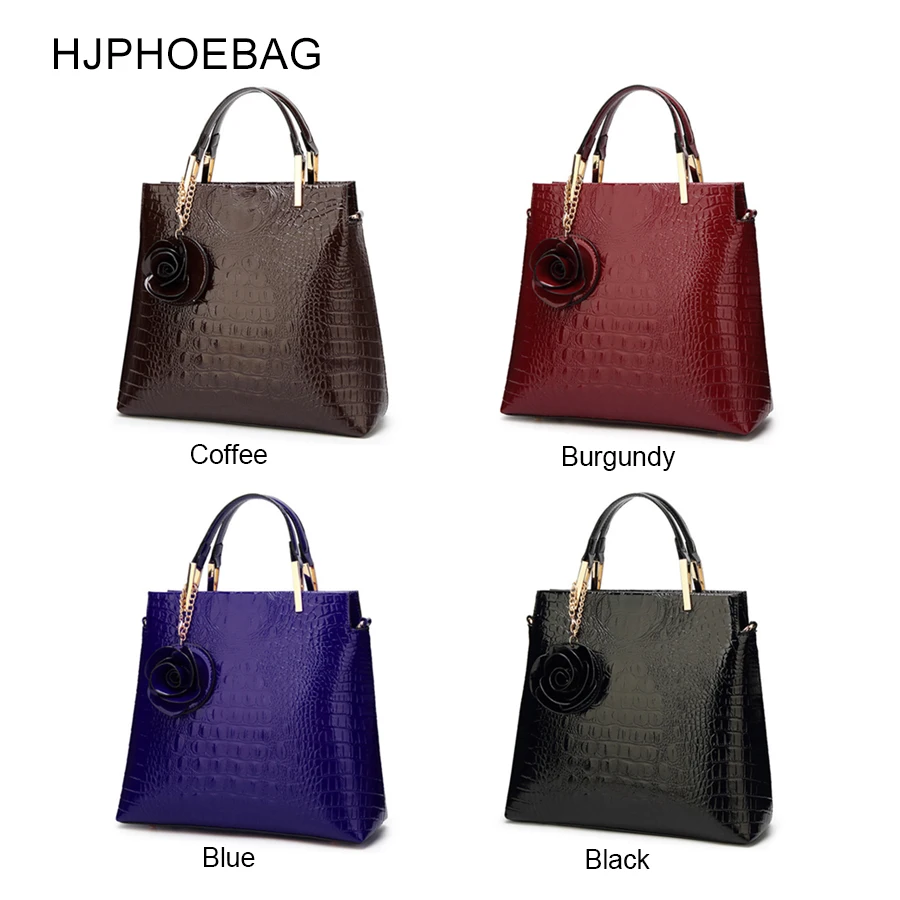 HJPHOEBAG Женская вместительная сумка с крокодиловым узором Повседневная через