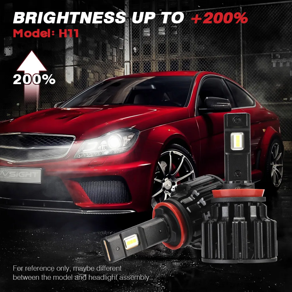 NOVSIGHT H4 светодиодный H7 H11 H8 HB4 HB3 лампы для автомобильных фар 100 Вт 20000LM
