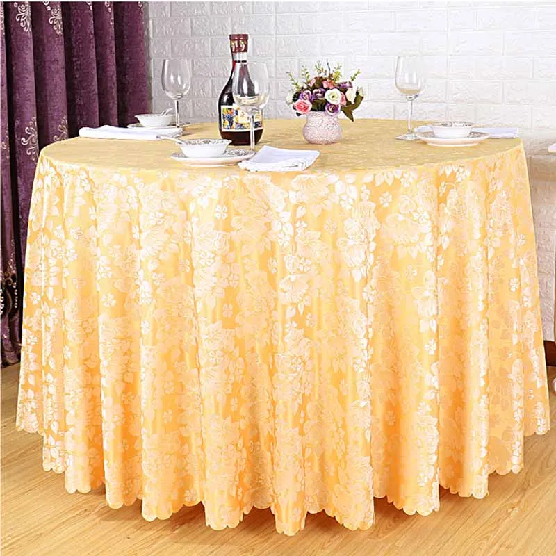 

Round Tablecloth Washable Polyester Table Linen for Thanksgiving Christmas Dinner Wedding