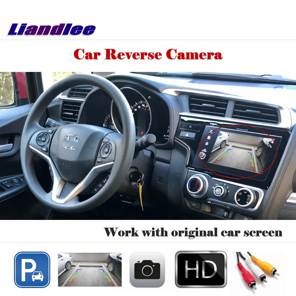 Liandlee Авто обратная парковочная камера для Honda FIT 2014 -2018 заднего вида работы с