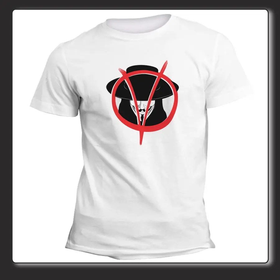 Футболка Uomo Donna V per Vendetta Anonymous Art. 003 2018 Модная приталенная куртка из 100% хлопка