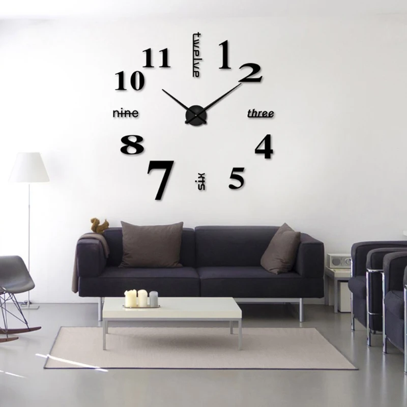 Новые часы настенные Horloge 3D Diy акриловые зеркальные наклейки украшения дома