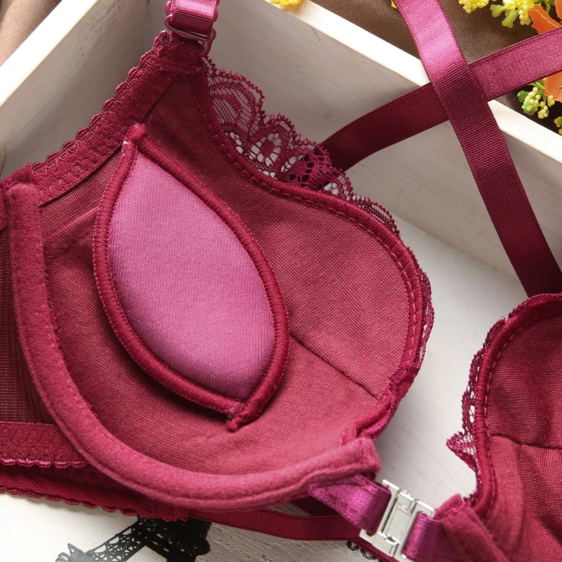 Комплект женского кружевного нижнего белья с чашкой пуш ап|bra panty set|bra setlace bra set |