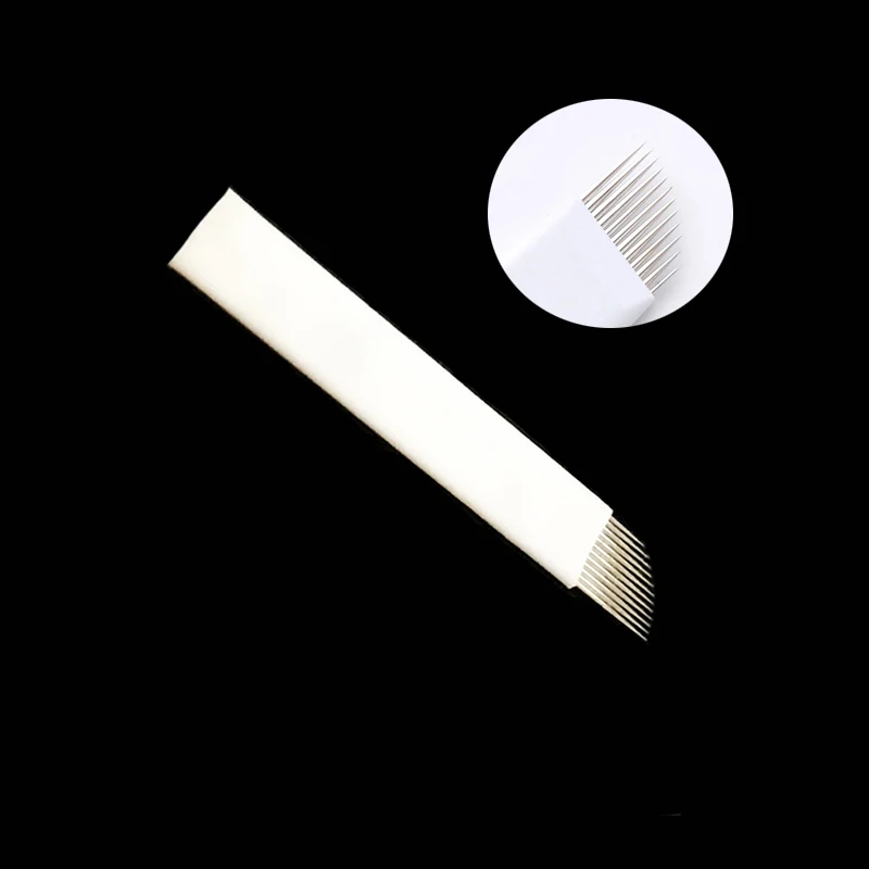 

11 Pins Bevel Permanent Makeup Eyebrow Blade For 3D Permanent Makeup Handmade Manual Tattoo Pen Cosmetic Eyebrows