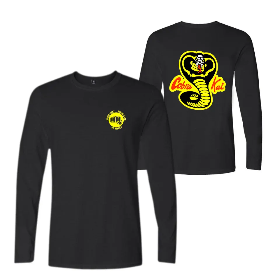 Футболки Cobra Kai лидер продаж повседневный топ с длинными рукавами и принтом