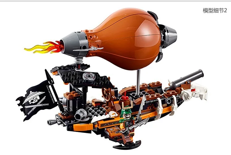 Бела Совместимость Legoe giftse 10448 дирижабль Figues Ninjagoe Гром Мечник строительные блоки