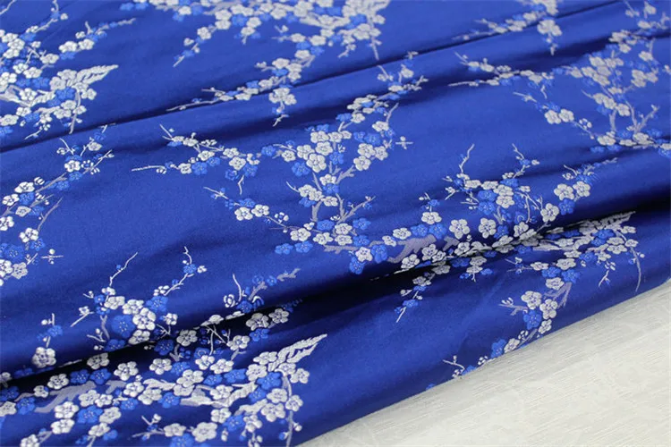 CF61 1 ярд китайский цветок сливы шелковая парча ткань Cheongsam одежда костюмы DIY Ткань для шитья кушион покрывало ткань