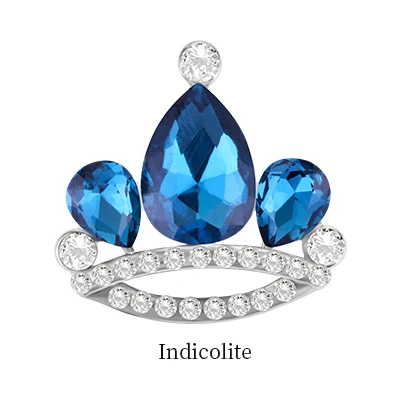 Indicolite Стразы из блестящего сплава с кристаллами в форме короны, стразы для шитья, аксессуары для одежды для украшения, сделай сам для одежды, тканевые наклейки - Цвет: Indicolite