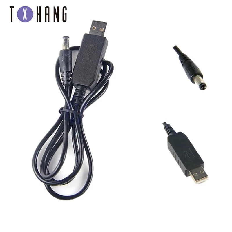 USB порт 5VTo 9В 12В 2 1x5 5 мм внутренний DC баррель разъем кабеля питания для небольших