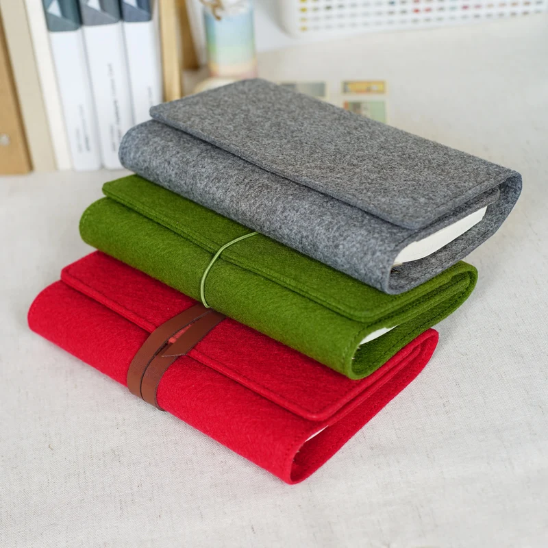 

A6 Handmade Felt Traveler Notebook Planners Creative DIY Travel Journal Notepads Sprial Recording Daily Memos Notebooks Gifts