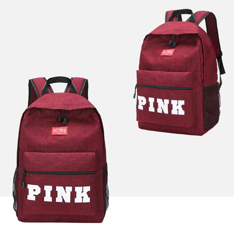 wine red Новая школьная сумка розовый рюкзак с надписью Funnly Love розовые сумки на молнии дорожная мягкая школьная сумка рюкзак для девочек и мальчиков комплект - Цвет: wine red