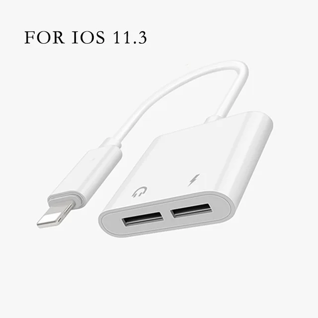 Адаптеры 2 в 1 двойной аудио конвертер зарядный сплиттер кабель для iPhone X/8/8/7/7 Plus