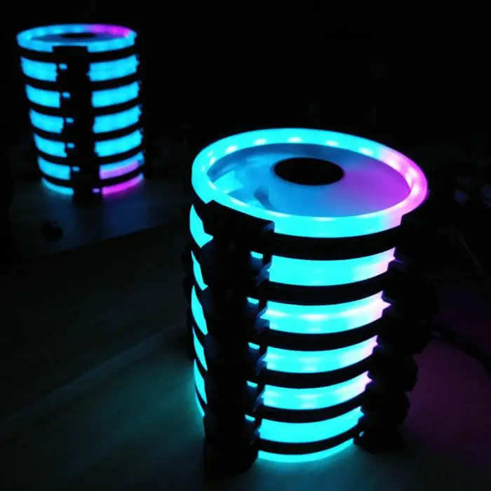 RGB PC вентилятор 12 В 6 Pin 12 см охлаждающий вентилятор с контроллером для компьютера бесшумный игровой чехол SD998