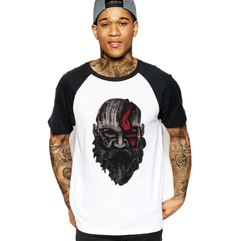 Футболки Бог войны воин богов Король Рагнар лотброк Викинги органический топ с