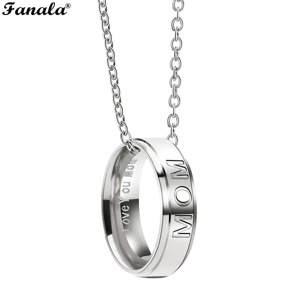 Steel Father's Pendant Necklace Engraved Stainless Letter Day Mom Love Round Dad | Украшения и аксессуары