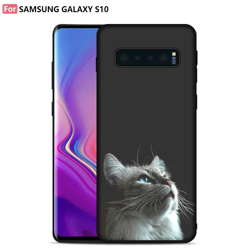 Чехол для Samsung Galaxy S10 Plus Lite Черный матовый чехол с рисунком + Capa Coque Funda | Мобильные