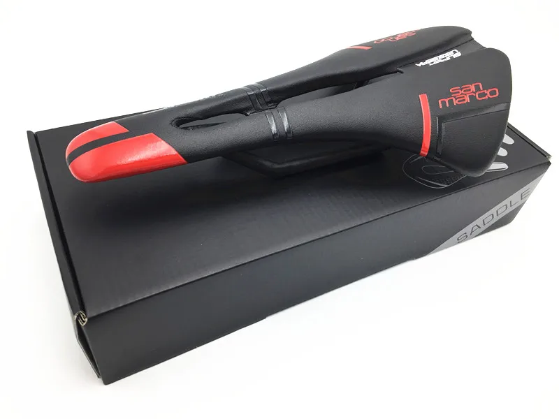 Red box 6 цветов KEDDIE 130+/-5 г шоссейное седло из углеродного волокна+ кожаные седла для велосипеда sillin bici Rail лук Подушка - Цвет: Red box