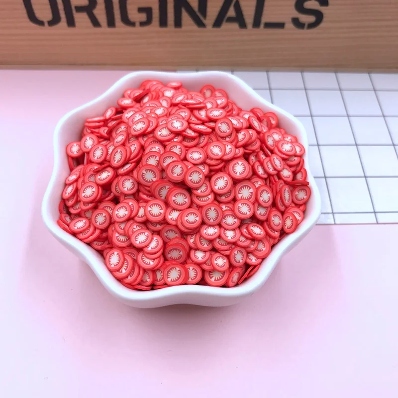 tomato 50 г/лот Горячая глина облако ломтик, глина Радуга, Новые фрукты брызги для рукоделия, телефон деко, DIY - Цвет: tomato
