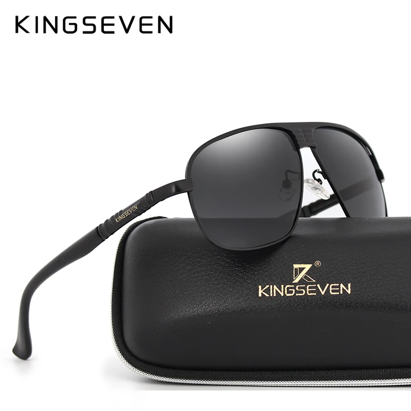 KINGSEVEN, Новое поступление, поляризационные солнцезащитные очки, мужские, фирменный дизайн, модные, защита глаз, солнцезащитные очки с аксессуарами, коробка, gafas de sol