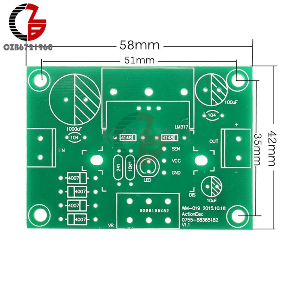 LM317 цифровой дисплей Регулируемые регуляторы напряжения плата модуль наборы