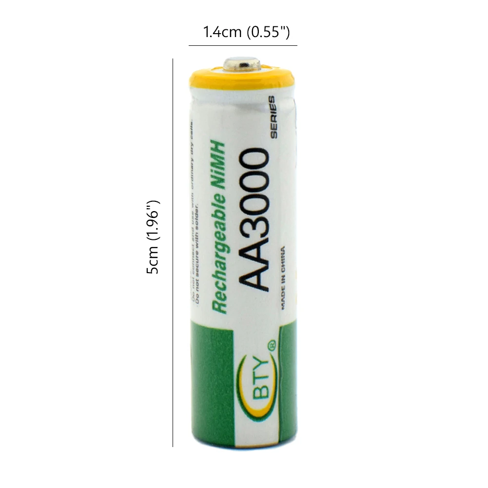 С бесплатной батарейной коробкой 4 шт 1,2 V AA AAA 1000 1350 2000 3000mAH батареи ni-mh аккумуляторная батарея для фонарика