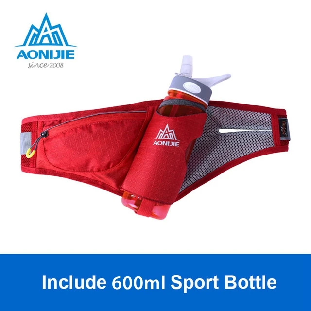 Red with Bottles AONIJIE спортивные сумки на пояс для бега пояс для воды марафон гидратация с бутылкой 4 цвета - Цвет: Red with Bottles