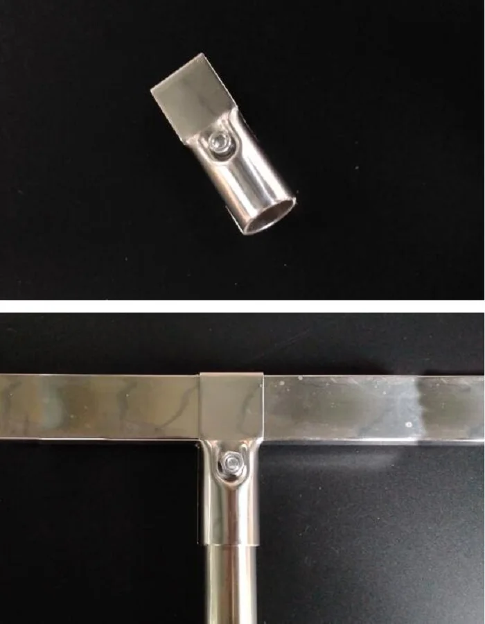 25MM 15*30MM stainless steel clamp fixing parts drying rack shelf two-way square pipe connector X4 | Обустройство дома