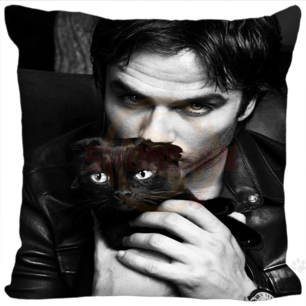 

Лидер продаж, новый чехол на заказ ian somerhalder, квадратная подушка, чехол на молнии, чехол на заказ, 20x20 см, 35x35 см, 40x40 см