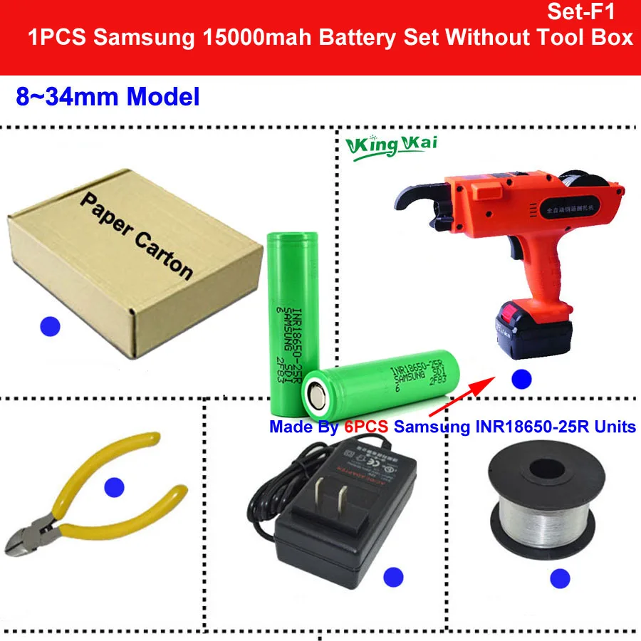 8-34 Samsung 15000HC 12V 15600mah автоматический беспроводной Перезаряжаемый литиевый аккумулятор, Электрический станок для завязывания арматуры, набор инструментов для строительства арматуры - Цвет: 8-34 Samsung 15000HC