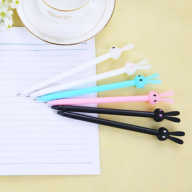 2 шт. Новинка каваи милый кролик гелевая ручка ребенок ученик письма черные