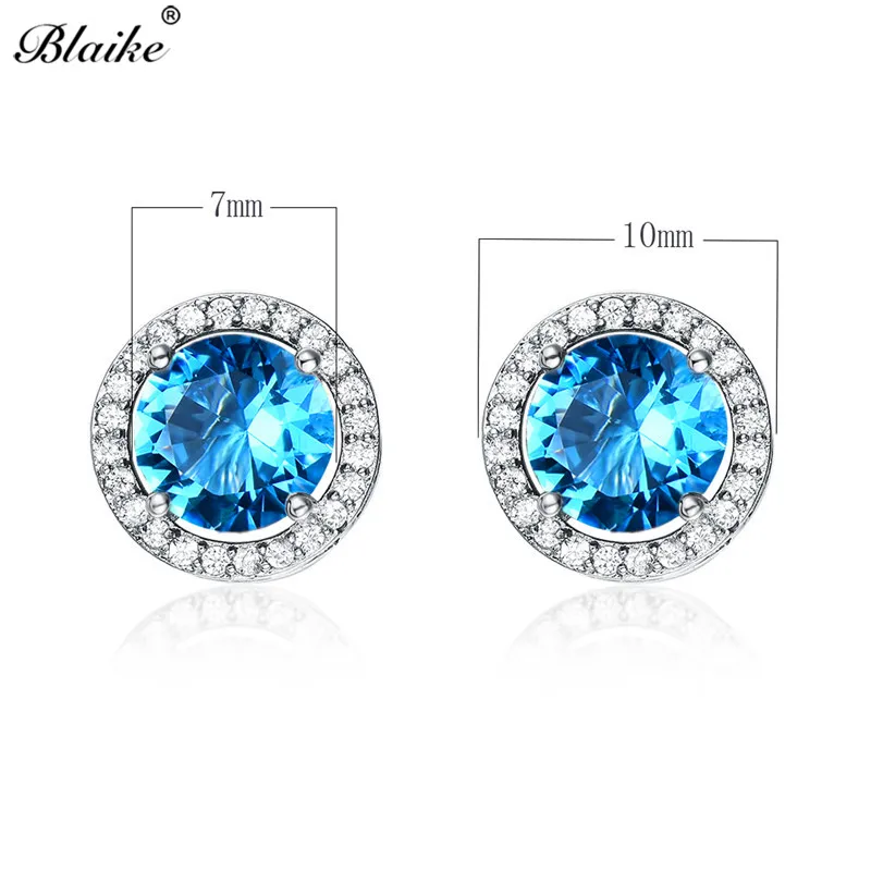 Женские круглые серьги гвоздики Blaike фиолетовые/синие/красные/зеленые