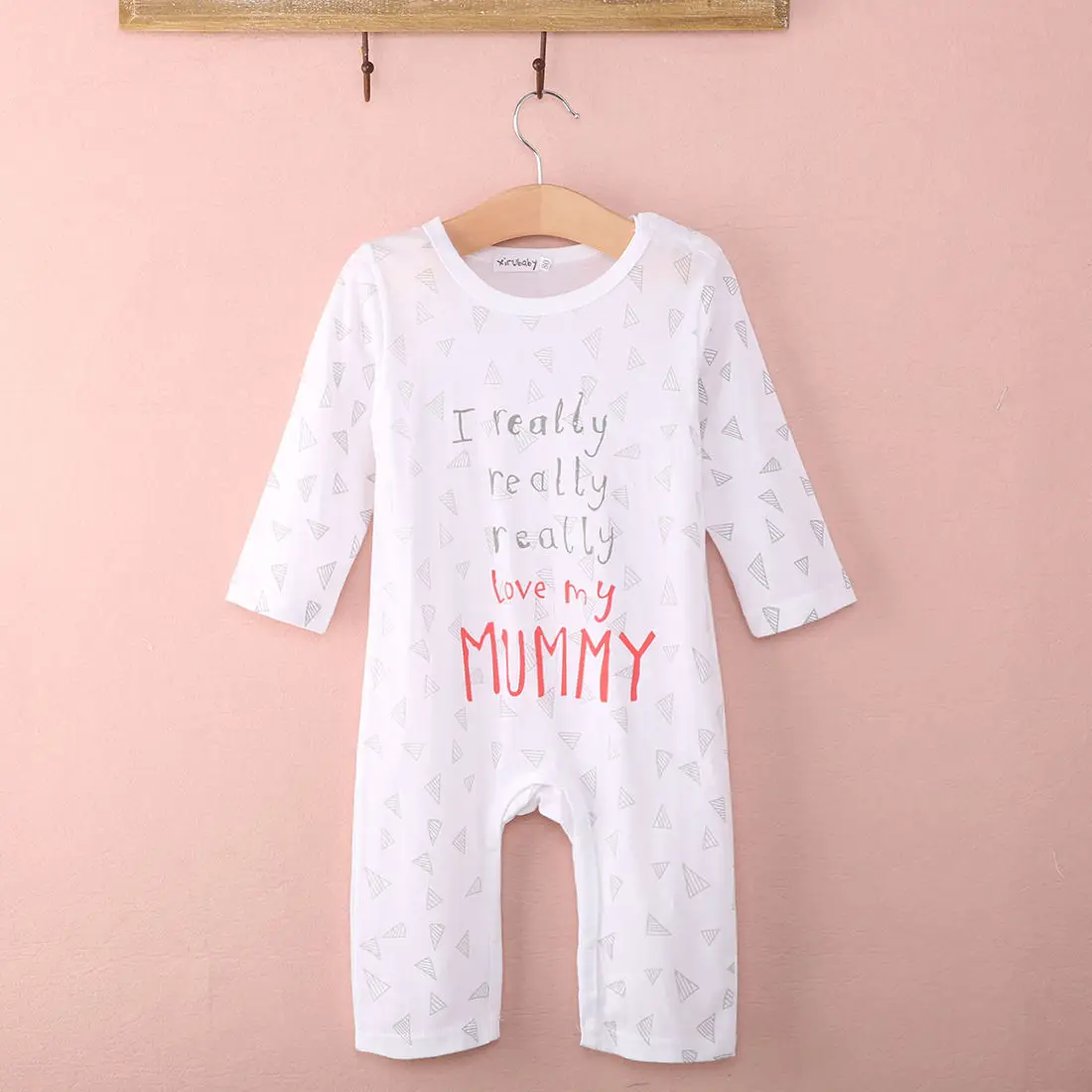 Комбинезоны для новорожденных Джемперы с надписью I love Mum Dad Хлопковая одежда сна