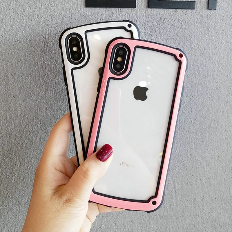 Чехол для iPhone X XS Max корейский девчачий прозрачный ТПУ + ПК Гибридный ударопрочный
