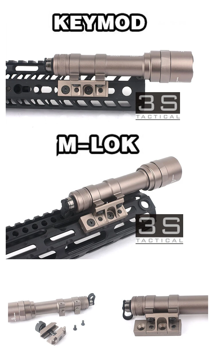 Тактический Airsoft Keymod Mlok Handguard вспышка светильник Скаут крепление для Surfir M300 M600 M600C