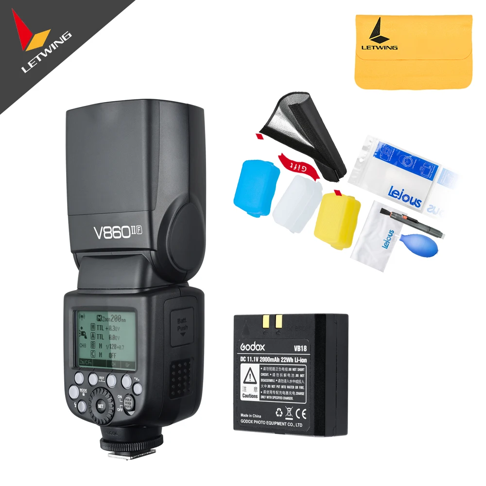 В наличии! Godox V860II F V860IIF Камера Вспышка Speedlite Strobe для ЖК-дисплея с подсветкой Fujifilm 2