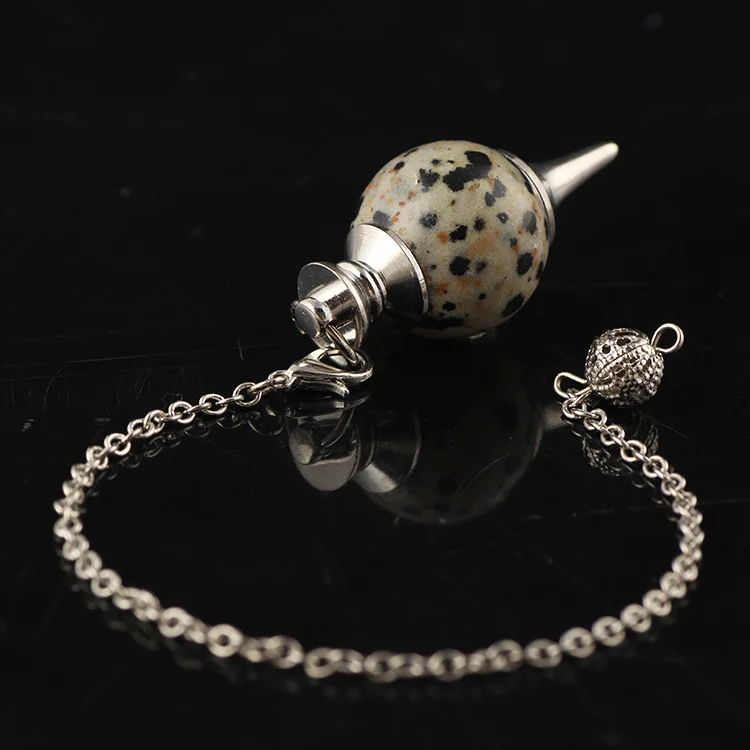 Малахитовый пятнистый камень подвеска Маятник из хрусталя шар чакра целебные