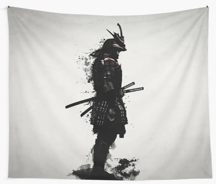 Бронированный самурайский настенный гобелен пляжное полотенце одеяло коврик