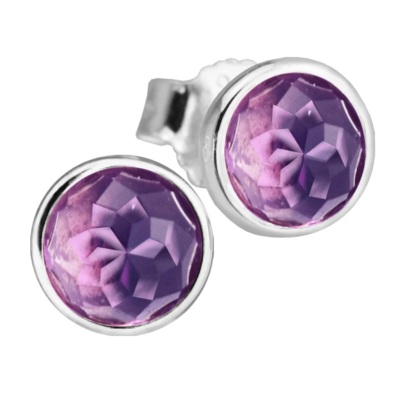 Женские серьги-гвоздики с аметистом серебро 100% пробы | Украшения и аксессуары