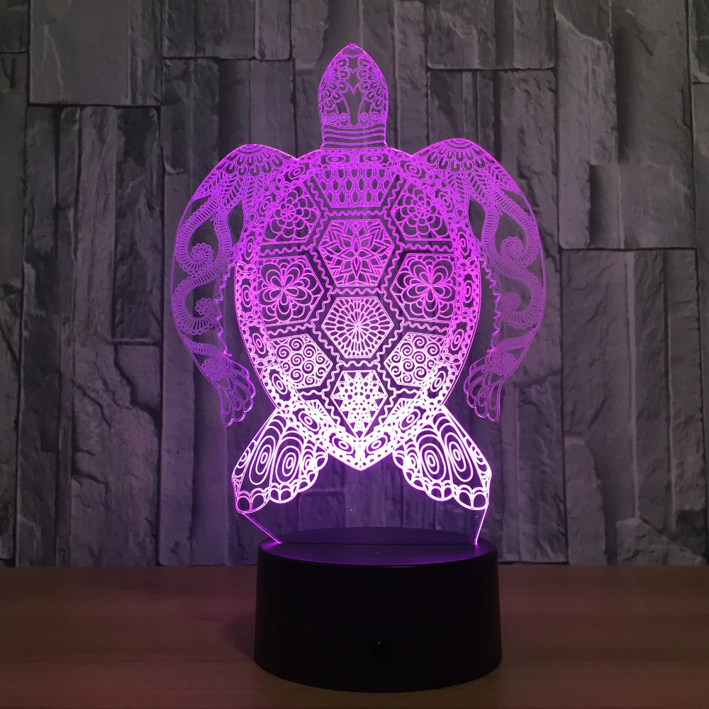 3d лампа с изображением морских черепах светодиодный сенсорный светильник 7