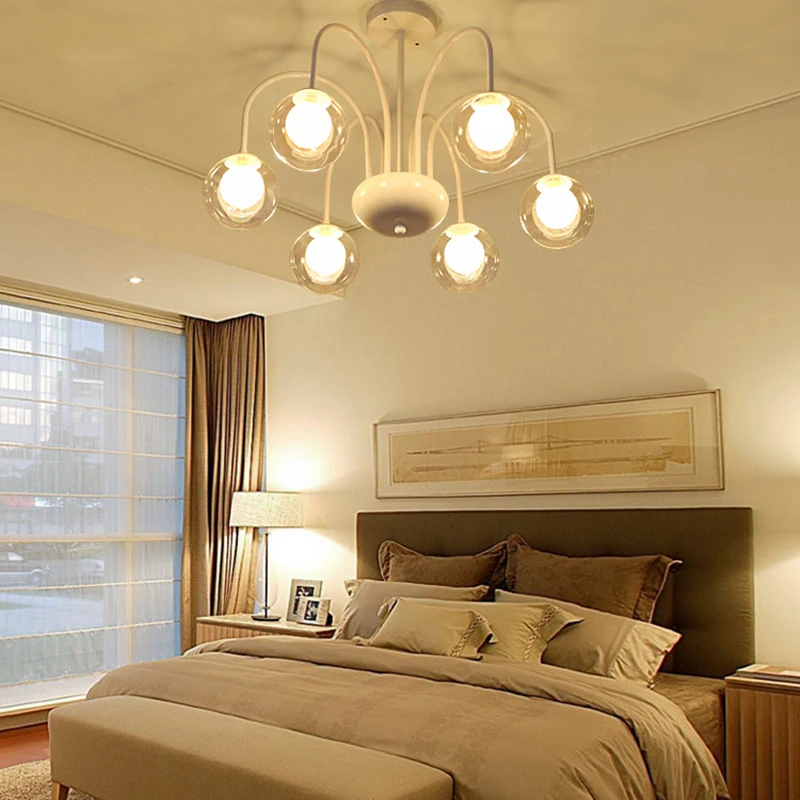 IKVVT G9 Modern Pendant Lights Loft Dining Room Living Glass Metal Ceiling Lamp Light Bedroom Study | Освещение