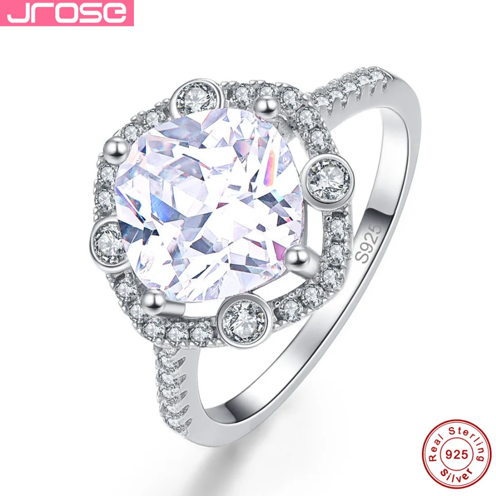 Jrose круглое обручальное кольцо 1.33ct белое Аутентичное из стерлингового серебра 925