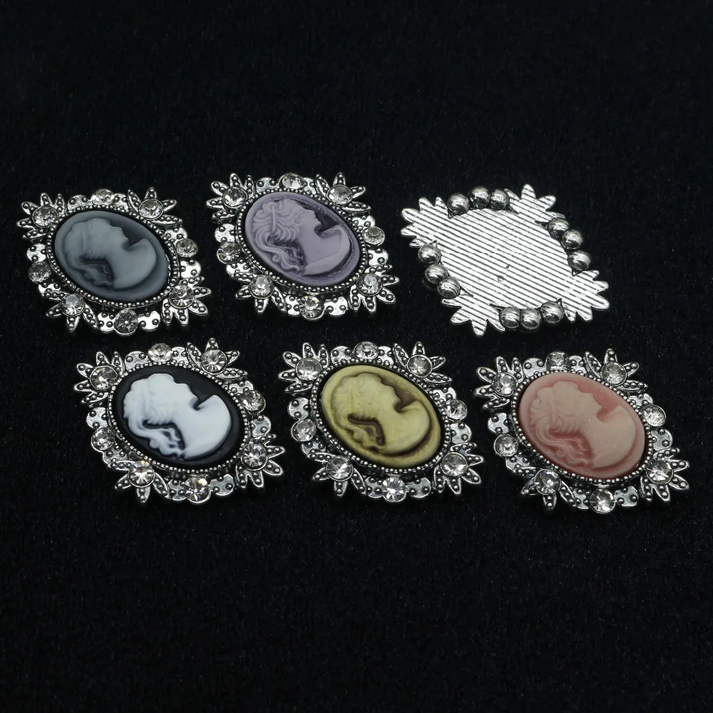10 шт. декоративные пуговицы для волос в стиле ретро|oval rhinestone button|rhinestone buttonsalloy button |