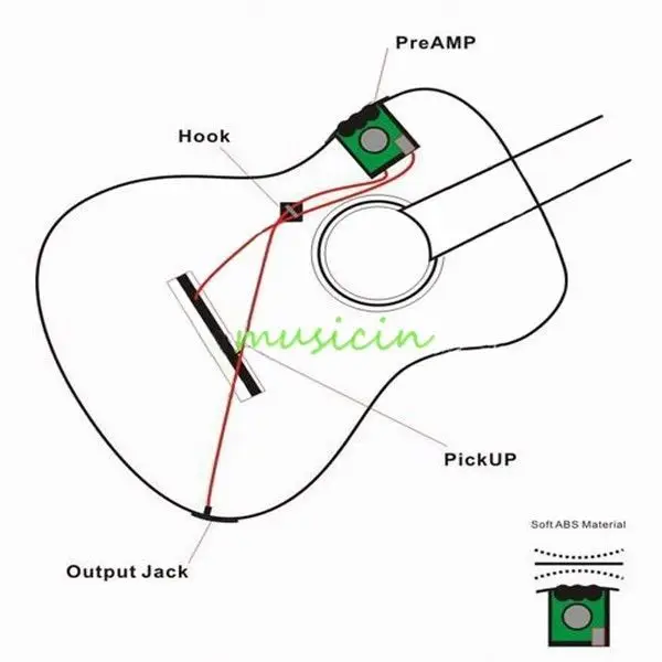 Новый укулеле эквалайзер пиезо Preamp седло пикап 2-Band | Спорт и развлечения